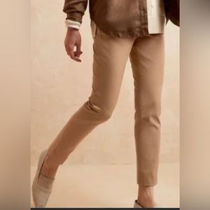 💖 Banana Republic Sloan Petite Brown Tan Cognac Slim Ankle Dress Pants S…